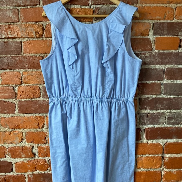 J. Crew Factory Dresses & Skirts - J. Crew Factory blue ruffle knee length dress